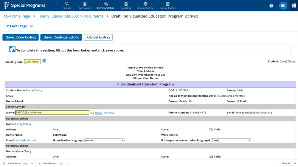 Keep track of all special education activities in one place, including pre-referral, eligibility, IEP development, service documentation, reporting to families, administrative reporting, state reporting, and data collection for Medicaid billing.