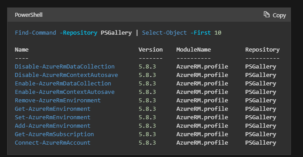 PowerShellGet Screenshot 1