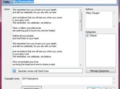 This form shows how songs are added to a PowerSong database