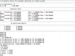 Economic Load Dispatch result sheet