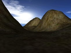 Shot displaying terrain lit with per-vertex lighting.
