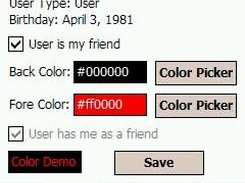 Friend List screen