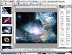 I opened a PPS within photos about Galaxis with openoffice