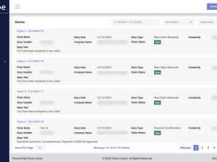 Diary list with claim assignment updates