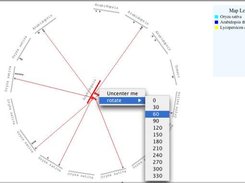 Centered and rotated highlighted contig and popup menu