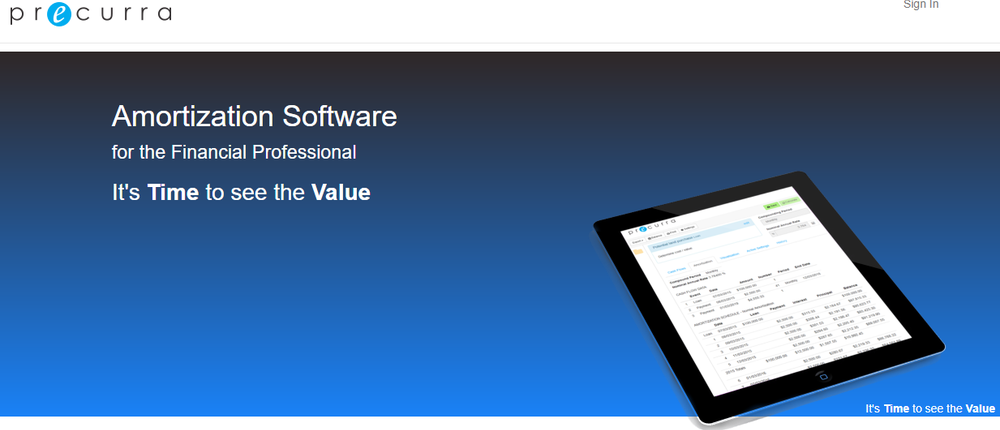 Precurra Amortization Screenshot 1