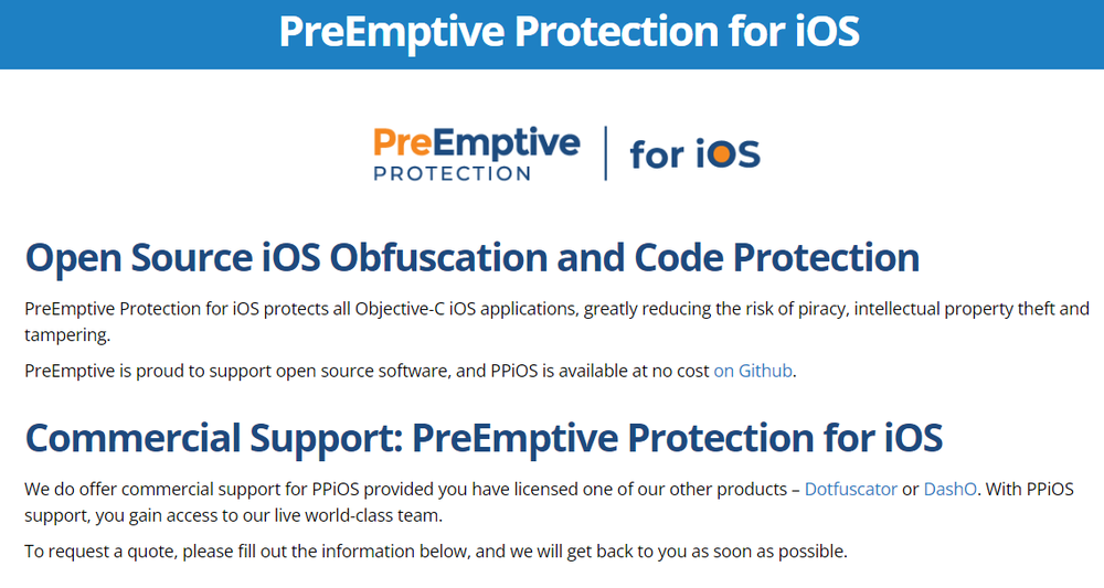 PreEmptive Protection for iOS Screenshot 1