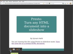 Presto in slideshow mode with its toolbar at the bottom