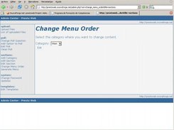 Admin Center, looking for change menu order