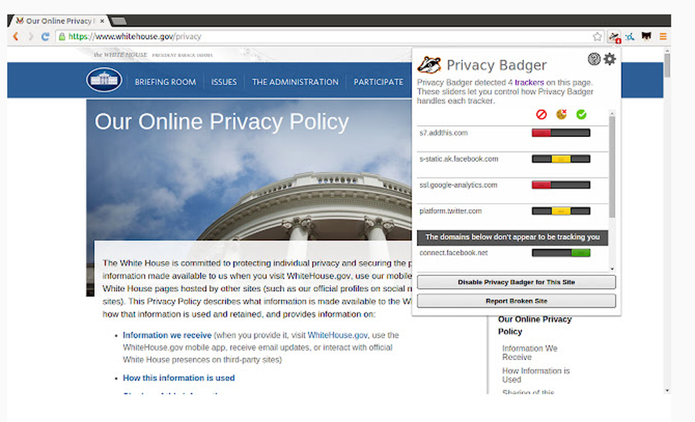 Privacy Badger Screenshot 1