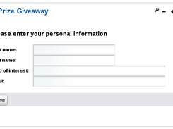 Opening page: participant data form