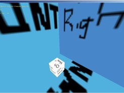 our first screenshot, with a cube made in blender