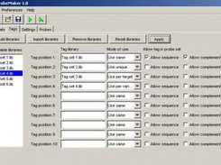 Selection of sequence elements ('tags') for incorporation