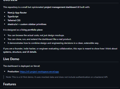 Project Dashboard Screenshot 1