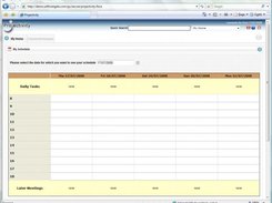 The home page with current schedule (meetings and tasks)