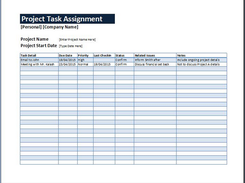 Project Task Assignment Sheet