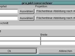 The user interface of Projektionsrechner