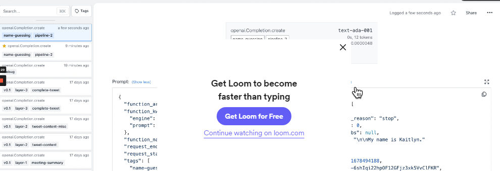 PromptLayer Screenshot 1