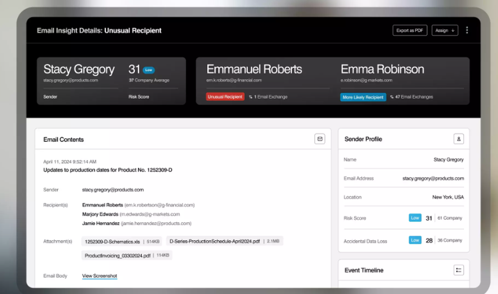 Proofpoint Adaptive Email DLP Screenshot 1