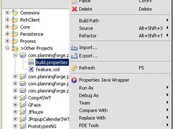 Popup menu action "Properties Java Wrapper"