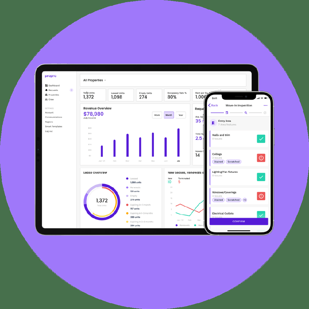 Propra allows property managers to view their entire business from a single browser tab or app 