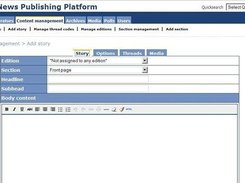 Admin screen - add story