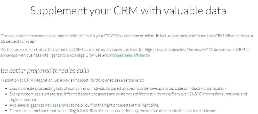 LexisNexis Prospect Portfolio Screenshot 1