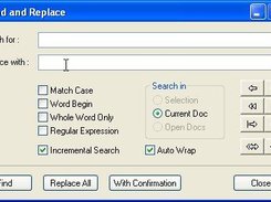 find and replace dialog english