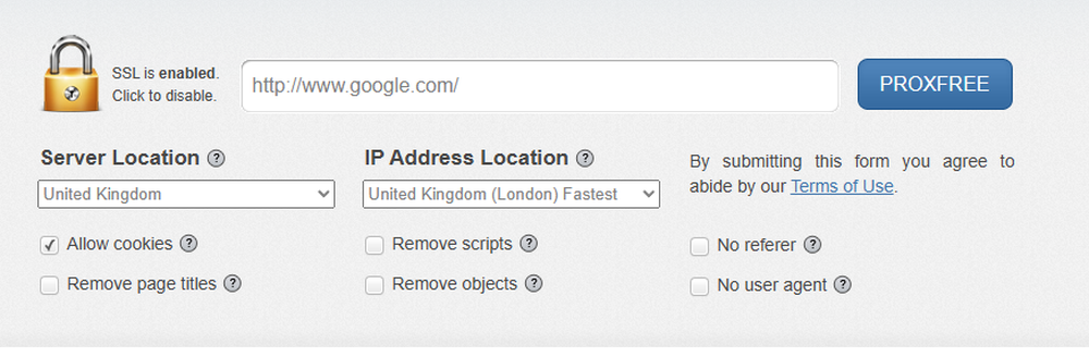 ProxFree Screenshot 1