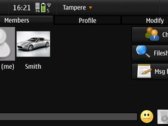 Proximate on N900 showing a list of active users