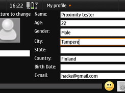 Proximate on N900 editing user's profile