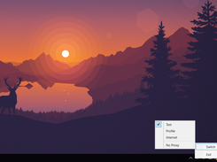 Proxy Switcher system tray menu.
