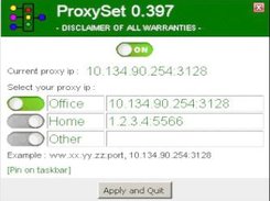 ProxySet for Windows Screenshot 1