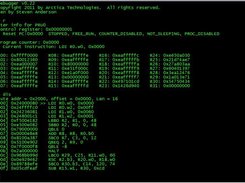 showing PRU registers and a short disassembly