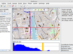 GpsPrune showing a track on top of Mapnik tiles