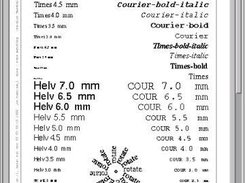 Example of different fonts sizes and orientation