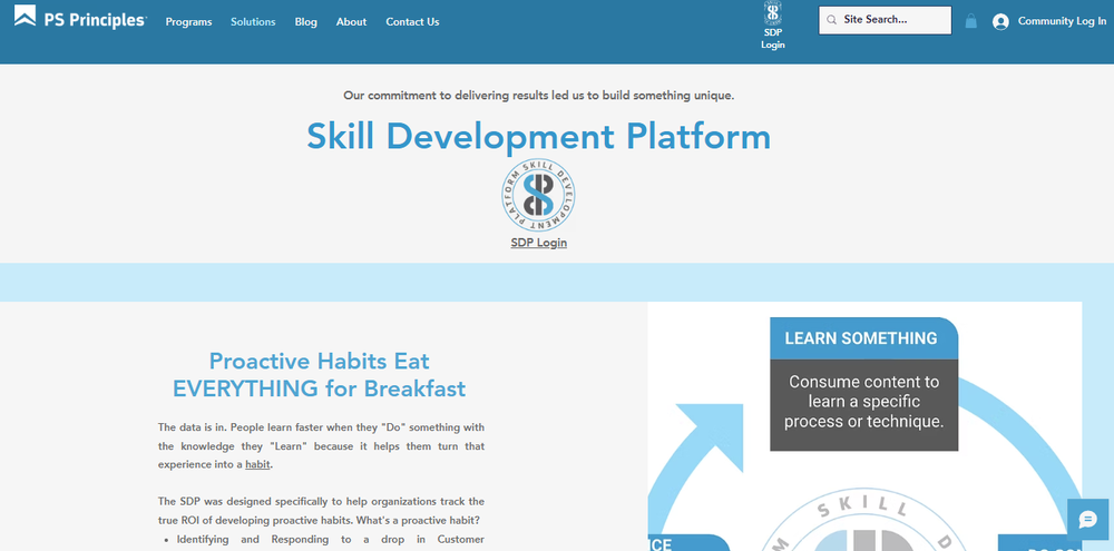 PS Principles Skill Development Platform Screenshot 1