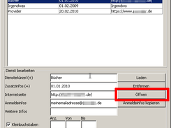 Open website in browser and copy login information to clipboard