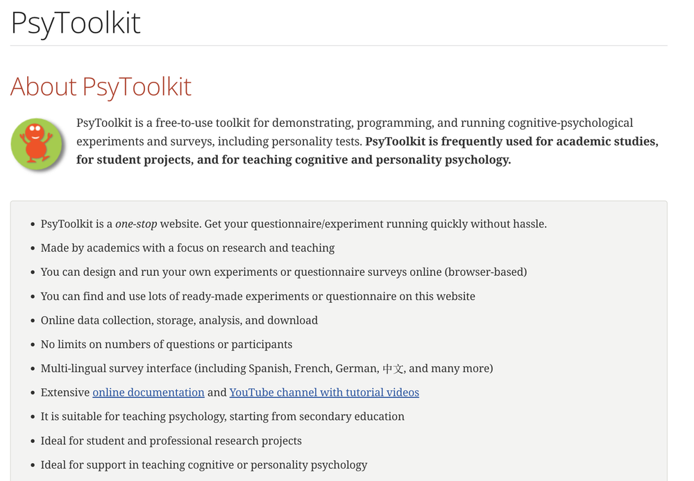 PsyToolkit Screenshot 1