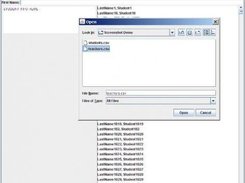File chooser for the teacher .csv file.