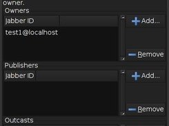 GTKBrowser demo viewing/changing affiliations for a node