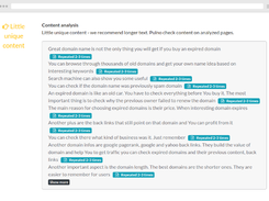 Unique content analysis