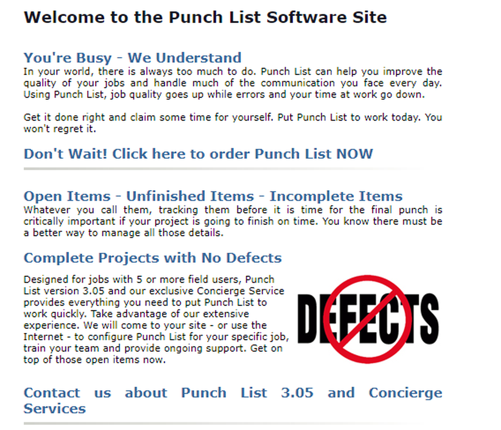 Punch List Screenshot 1