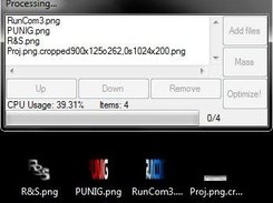 Main interface with four files loaded, conversion has begun