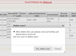 PureFTP Admin Screenshot 3