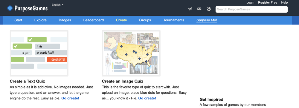 PurposeGames — Create and Play Online Quizzes