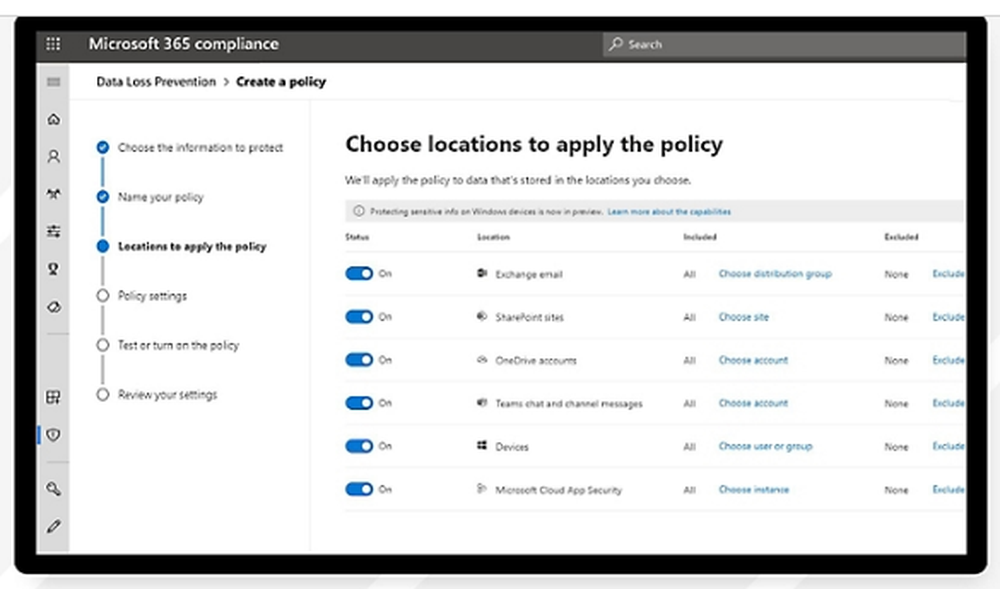 Microsoft Purview Data Loss Prevention Screenshot 1