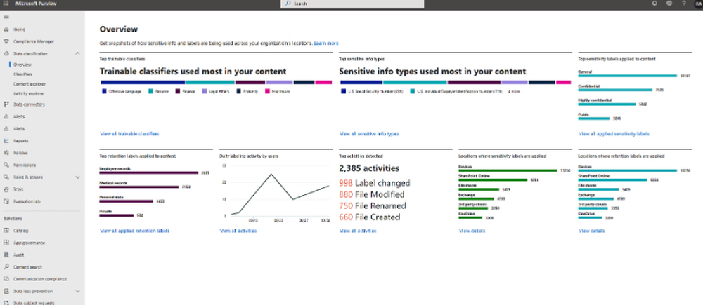 Microsoft Purview Information Protection Screenshot 1