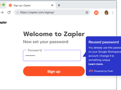 Guide your employees to create secure identities when they sign up to new cloud applications. Push presents just-in-time guidance in the browser so employees don't introduce new vulnerabilities.