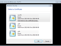 Select the certificate to use for authentication when connecting to a ssh server.